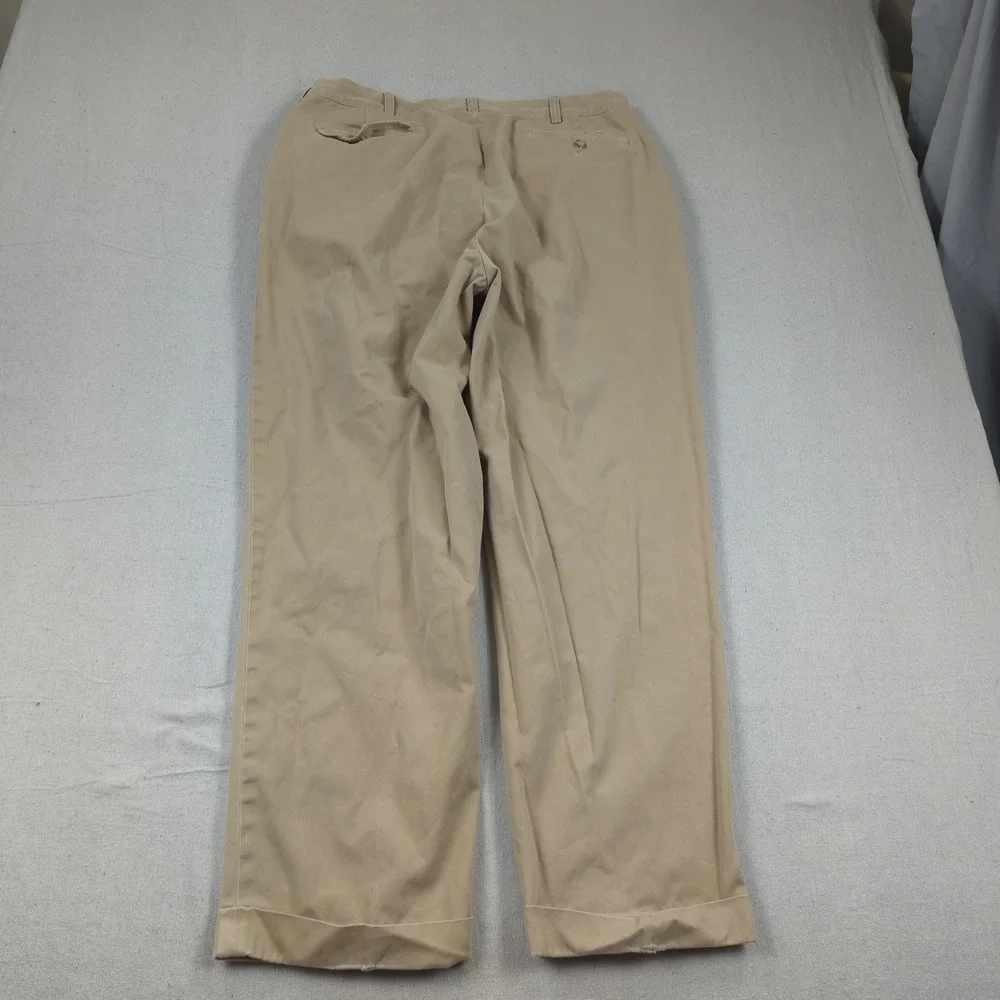 Vtg Polo Ralph Lauren Pants Men 36x30 Khaki Hammond Pleated Cuffed Preppy Office